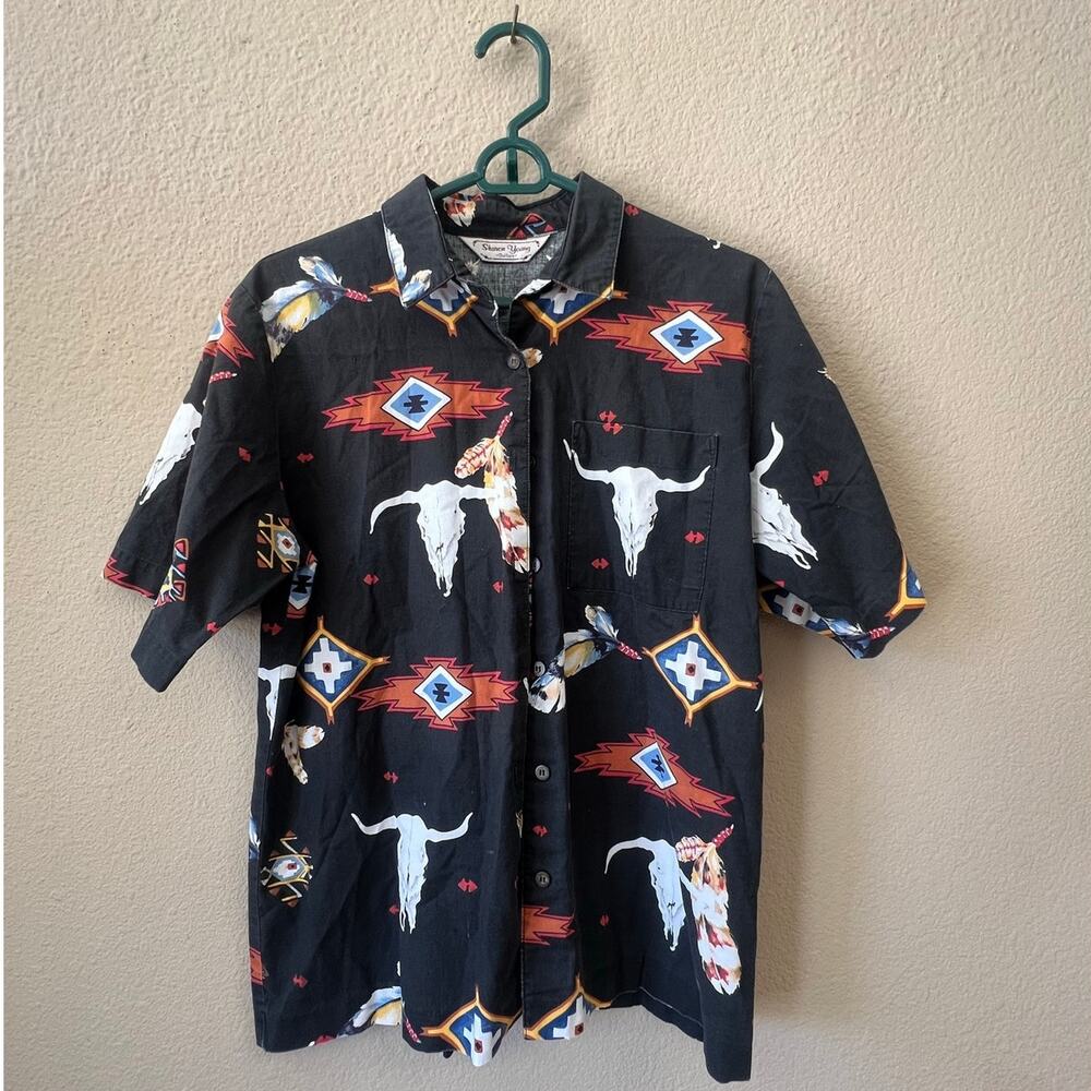 Vintage 80s Sharon Young western rodeo southwestern button down size M